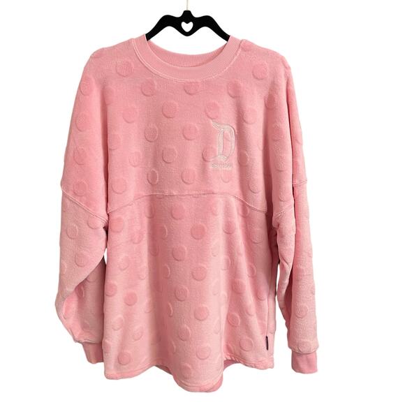 Disney Spirit Jersey Piglet Pink Velour Fleece Polka Dot Disneyland Size Medium - Picture 1 of 8